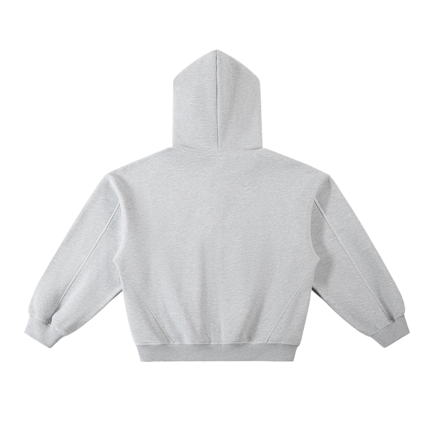 Contrast-Stitched Boxy Fleece Hoodie