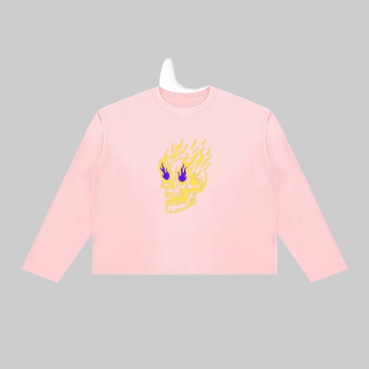 Flamin' Skull Sunfaded Long Sleeve Tee LSU Colorway