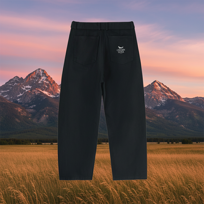 Belted Barrel-leg Chino Pants Womens