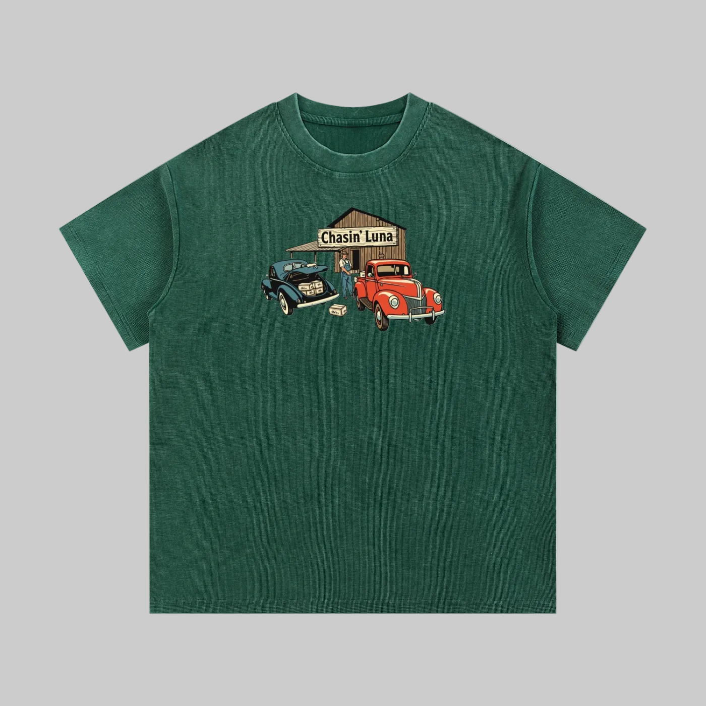 Moonshinin' Waffle Knit Tee