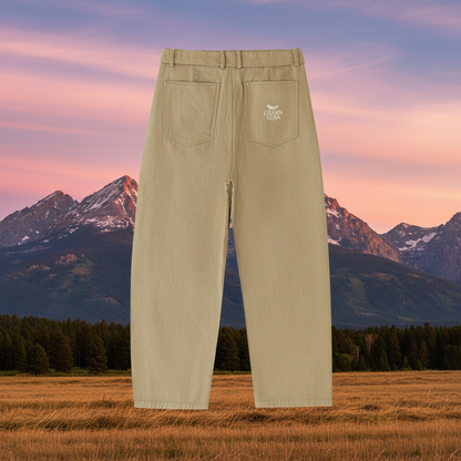 Belted Barrel-leg Chino Pants Womens