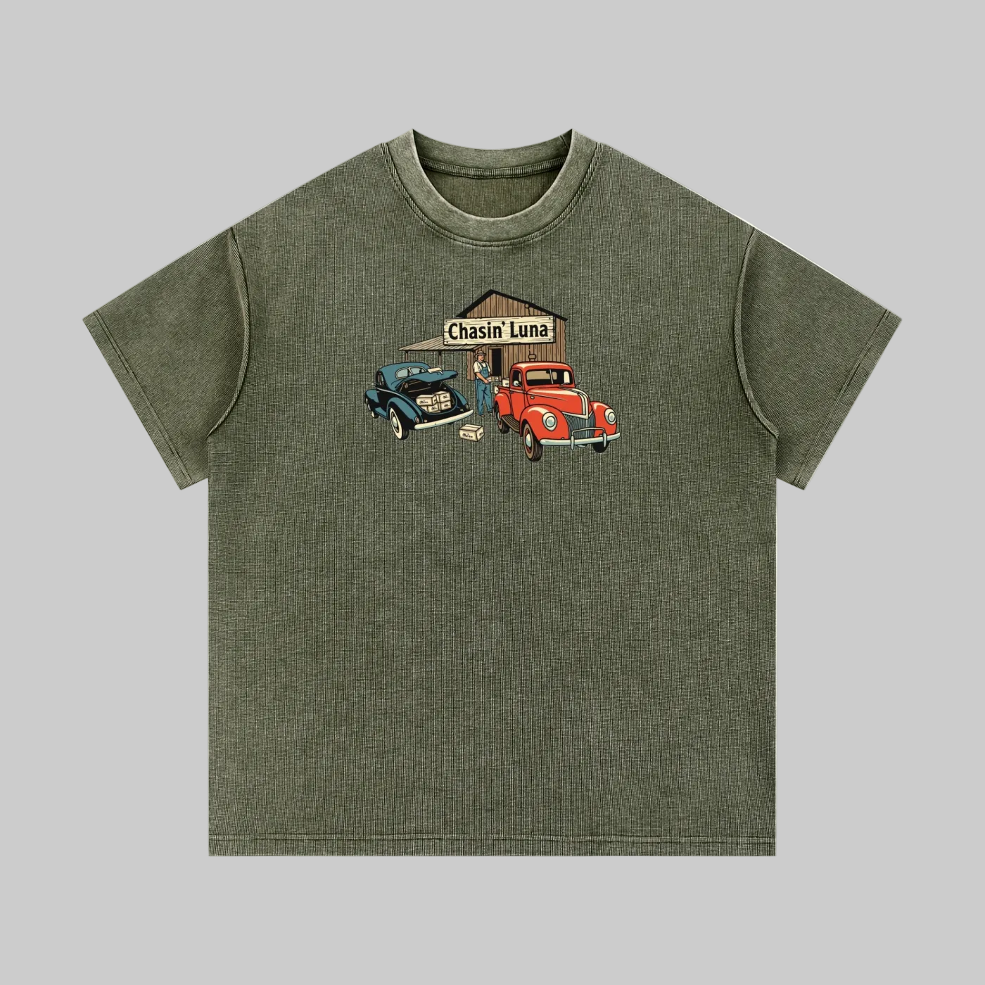 Moonshinin' Waffle Knit Tee