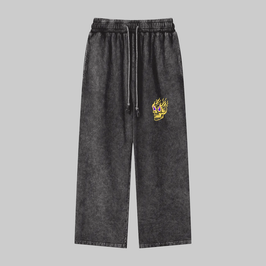 Flamin' Skull Sweatpants LSU Colorway