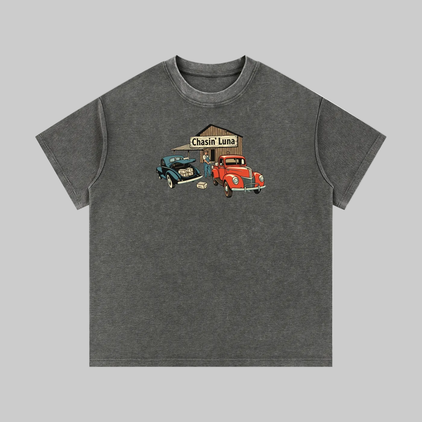 Moonshinin' Waffle Knit Tee