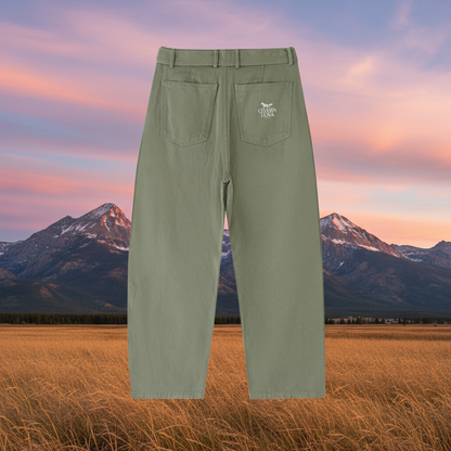 Belted Barrel-leg Chino Pants Womens