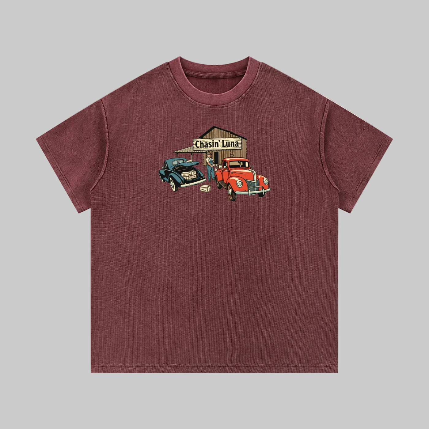 Moonshinin' Waffle Knit Tee
