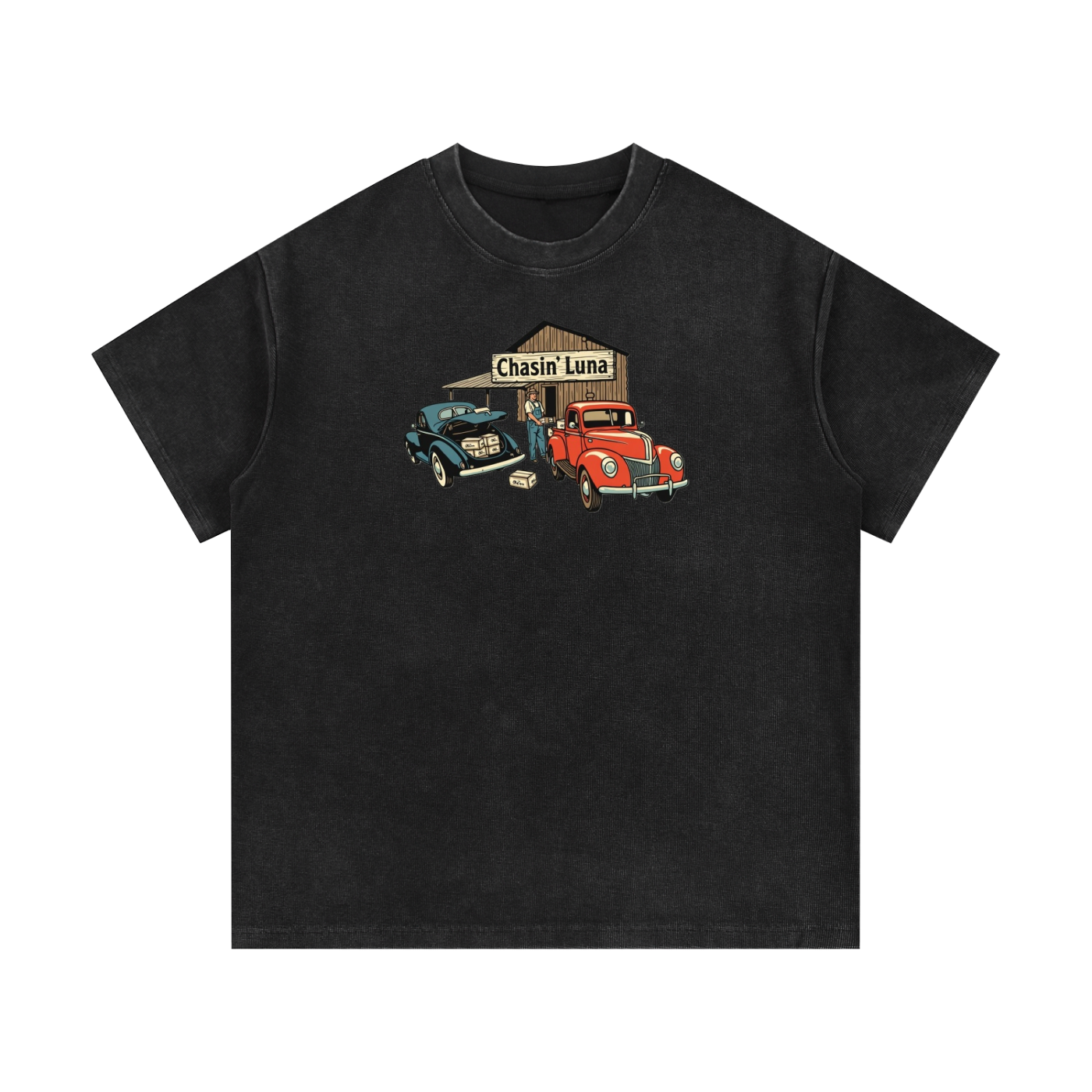Moonshinin' Waffle Knit Tee