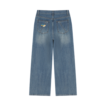Women’s Vintage Wash Wide Leg Jeans