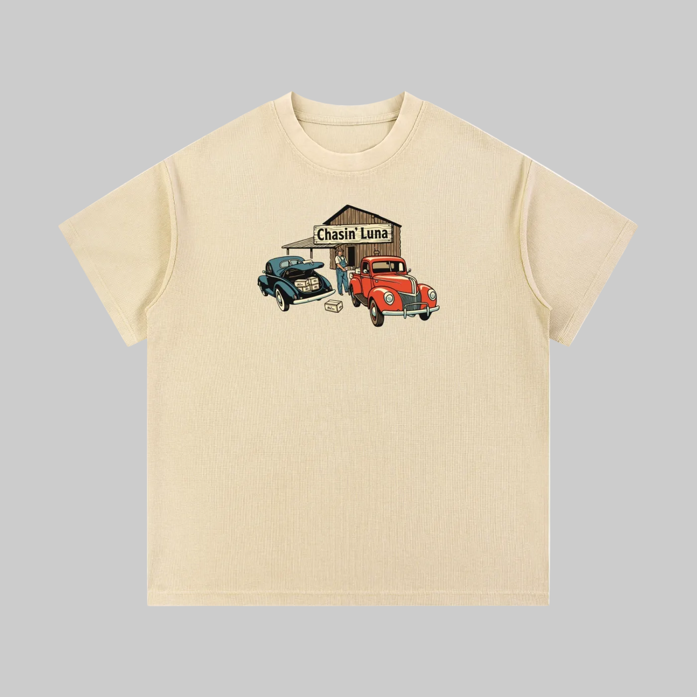 Moonshinin' Waffle Knit Tee