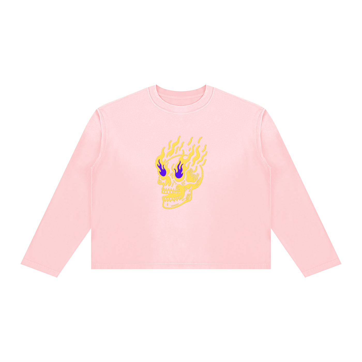 Flamin' Skull Sunfaded Long Sleeve Tee LSU Colorway
