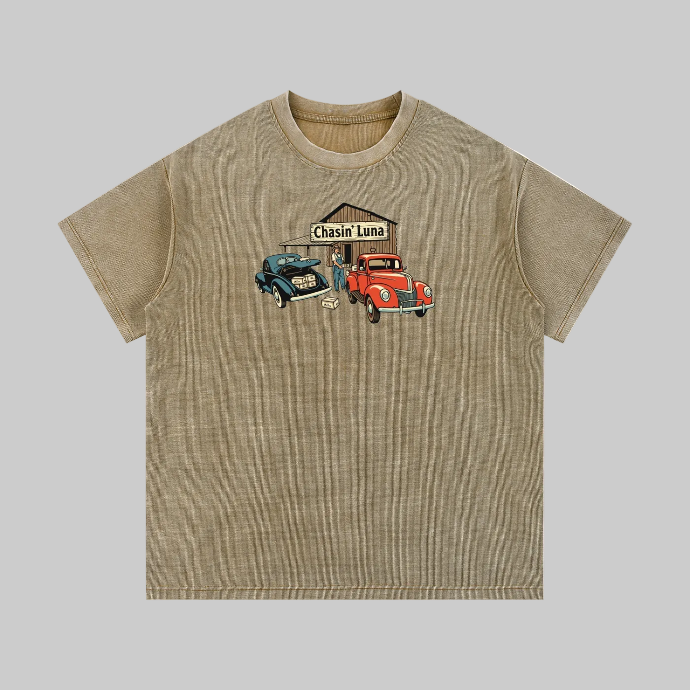 Moonshinin' Waffle Knit Tee