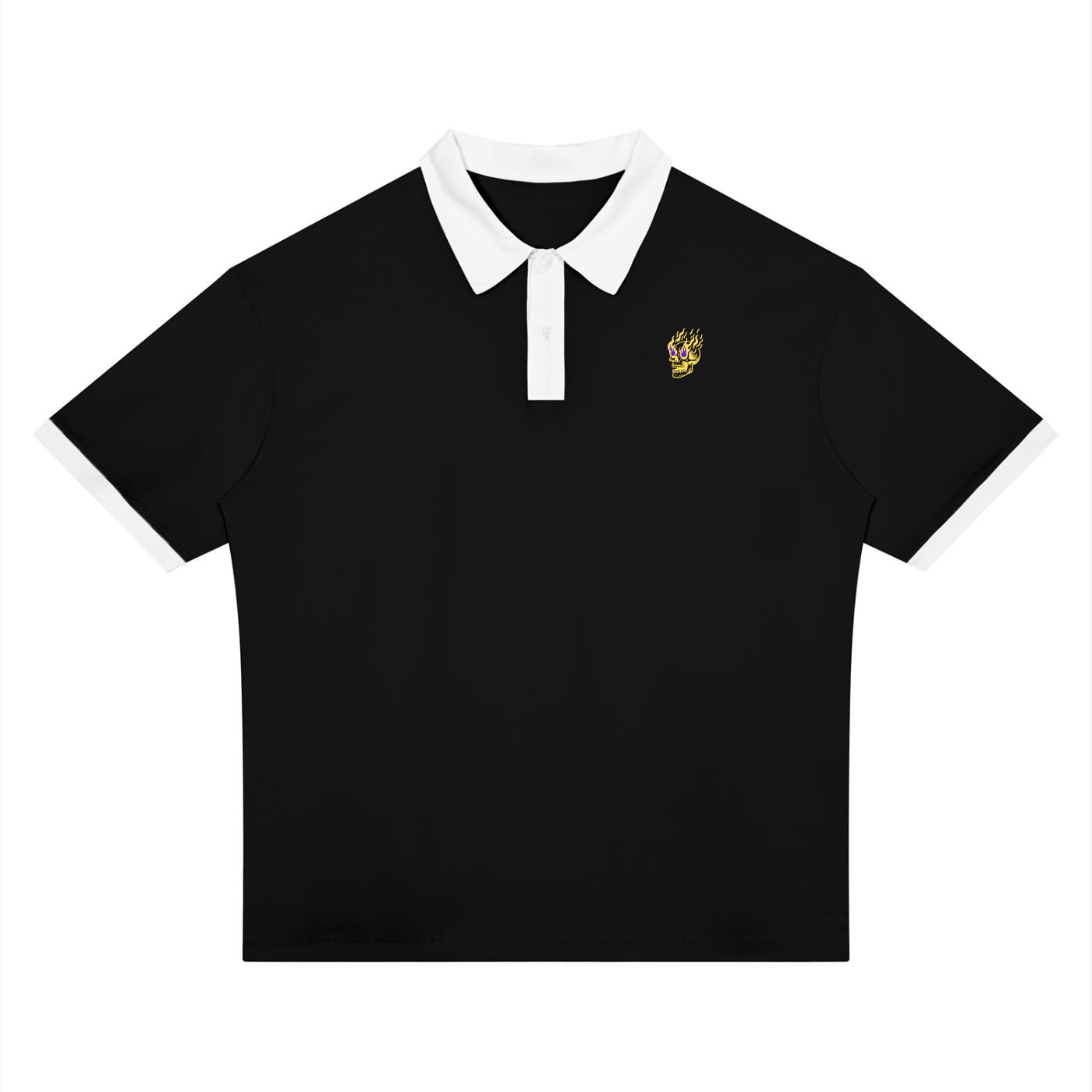 Flamin' Skull Polo LSU Colorway