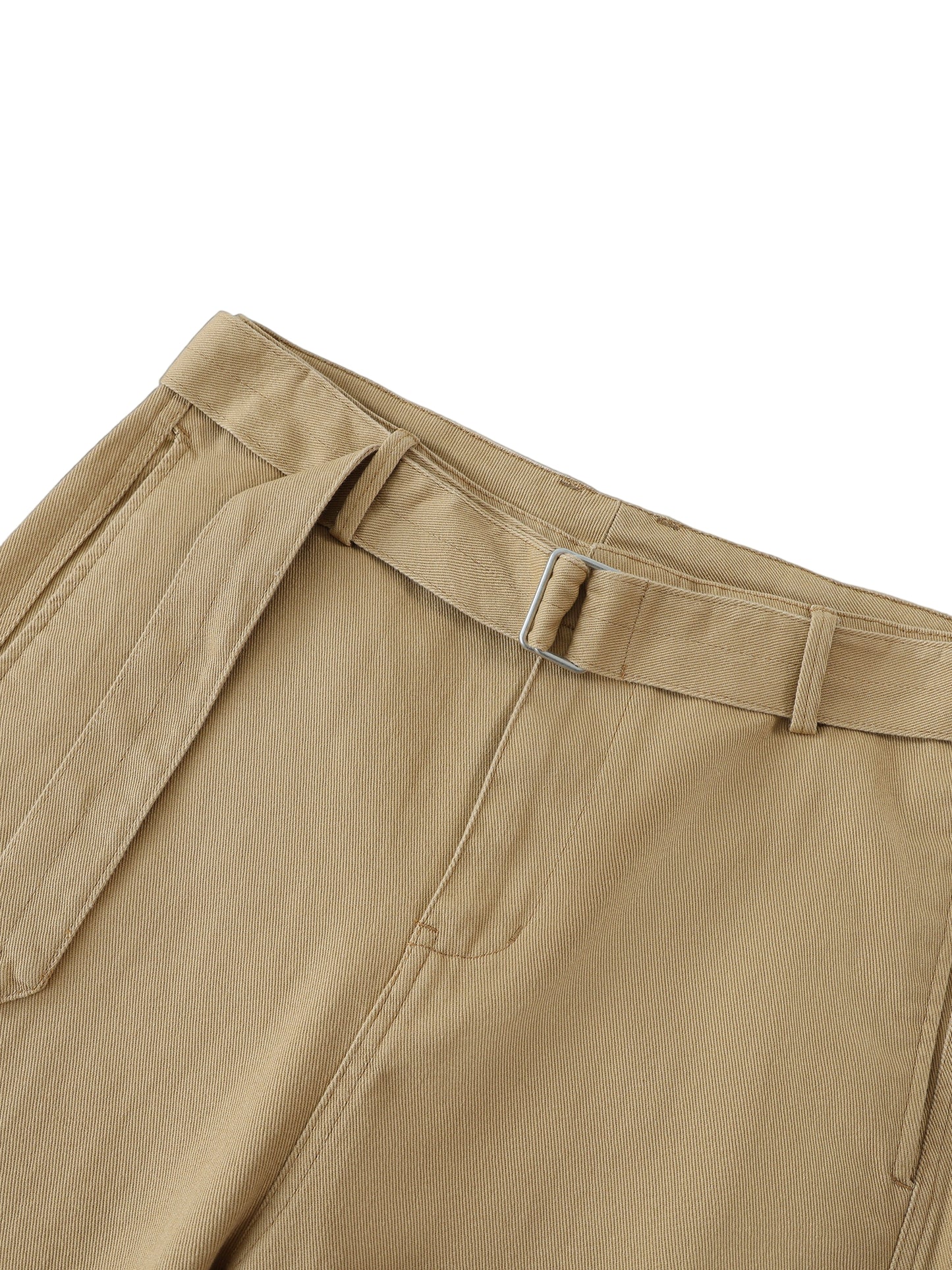 Belted Barrel-leg Chino Pants Womens